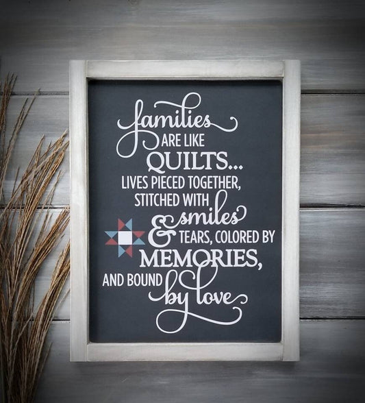 Families are like quilts, family, family signs, gift for her, Mother's Day, Mother's Day gift, gift for mom, signs about family