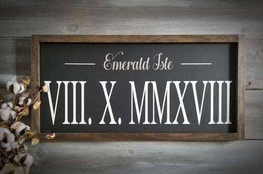 Roman Numeral Wedding Date Sign- Wedding Sign- Wedding Gift-Wooden Sign