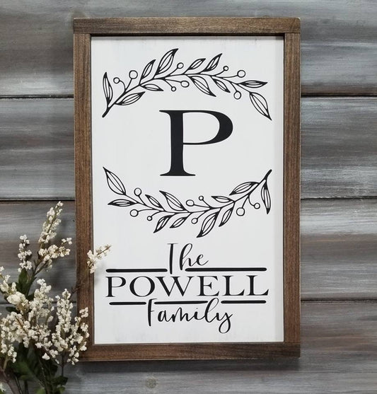 Wooden Sign- Custom Wooden Sign-Personalized Floral Wreath Sign- Floral Wreath- Wedding Gift- Newlywed Gift- Floral Sign- Farmhouse Decor