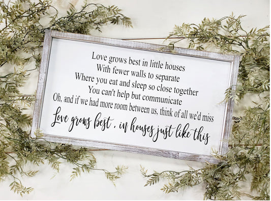 Love Grows Best In Houses Just Like This, Love Grows Best Sign, Family Sign, Home Décor, Love Grows Best, Anniversary Gift, Wedding Gift